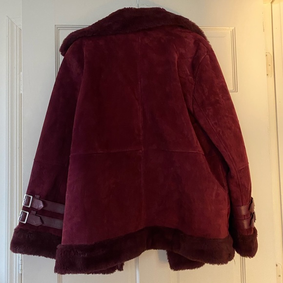 ASOS Suede and Faux Fur Aviator Jacket - Picture 6 of 7